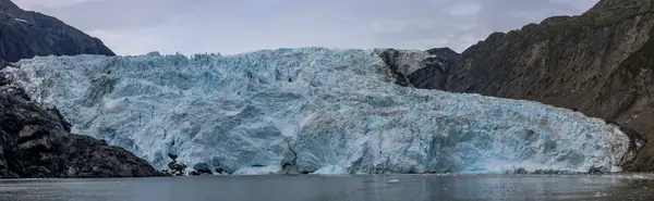 Holgate Glacier panorama with blue ice face, Kenai Fjords Alaska